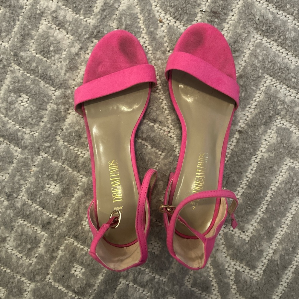 Dream Pairs Pink Heels with Ankle Strap
